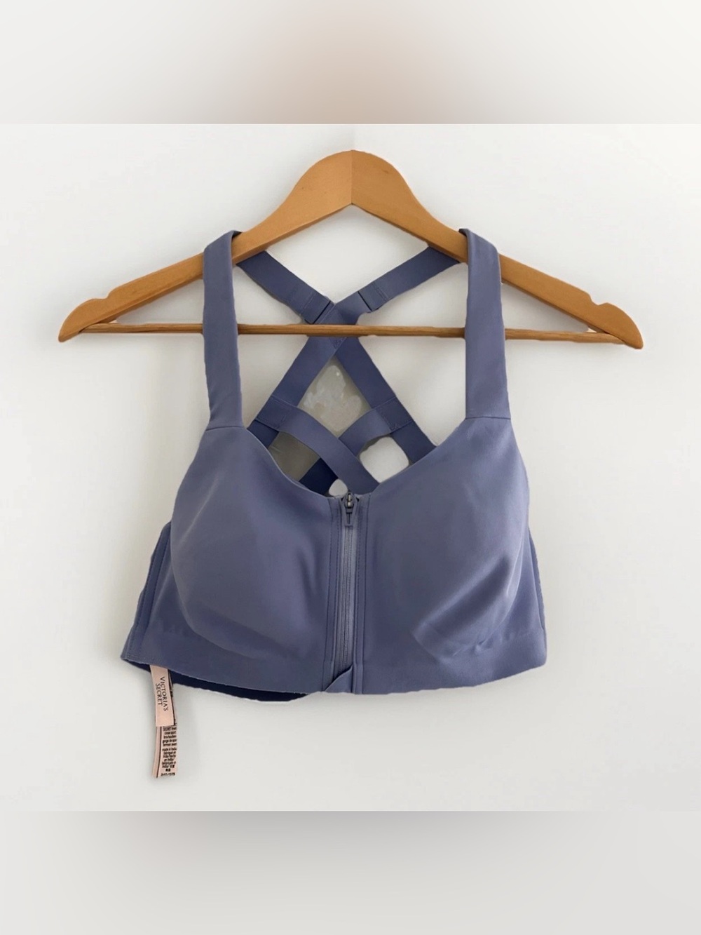 Victoria Secret Knockout Front Zip Strappy Back Sports Bra 34D